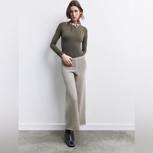 Zara WOOL BLEND KNIT PANTS